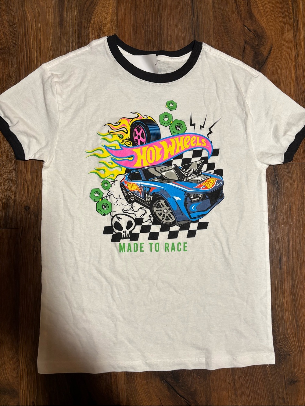 Hot Wheels Boys’ Short Sleeve Graphic Shirt - White M